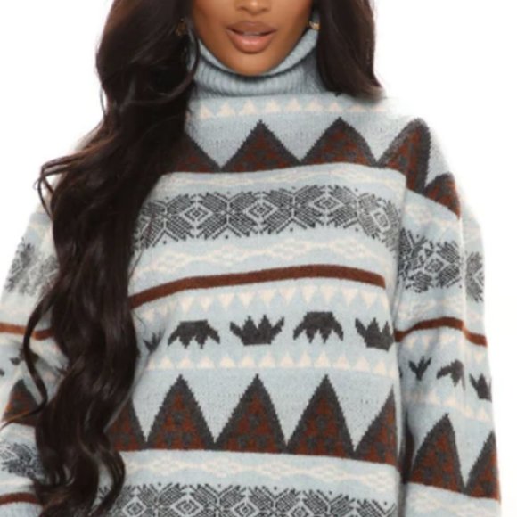 Cabin Stay Pullover Sweater - Teal/combo - Picture 10 of 10